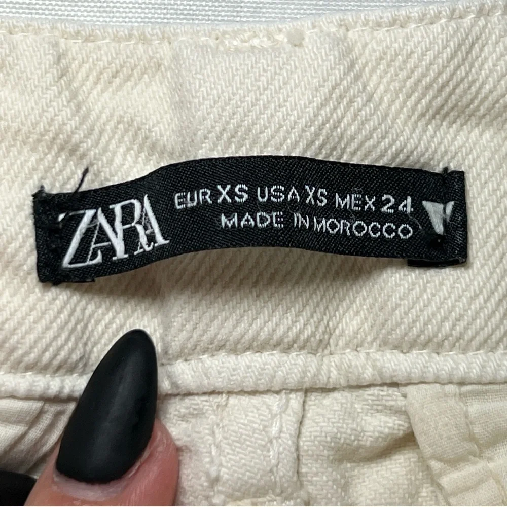 Zara Women’s‎ Ivory Cargo Pants Pockets 90’s Y2K Women’s Size XS - Picture 16 of 16